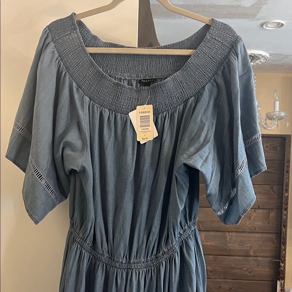 Torrid Denim Blue Smocked Dress